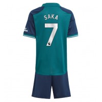 Otroški Nogometni dresi Arsenal Bukayo Saka #7 Tretji 2023-24 Kratek Rokav (+ Kratke hlače)